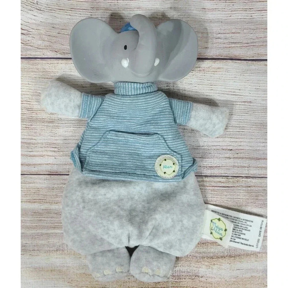 Meiya & Alvin Plush Gray Elephant Lovey Toy Stuffed Animal Rubber Head 10" 2016 - Picture 1 of 3